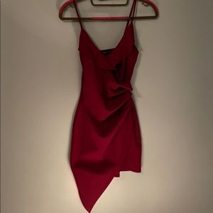 Asymmetrical Burgundy wrap dress